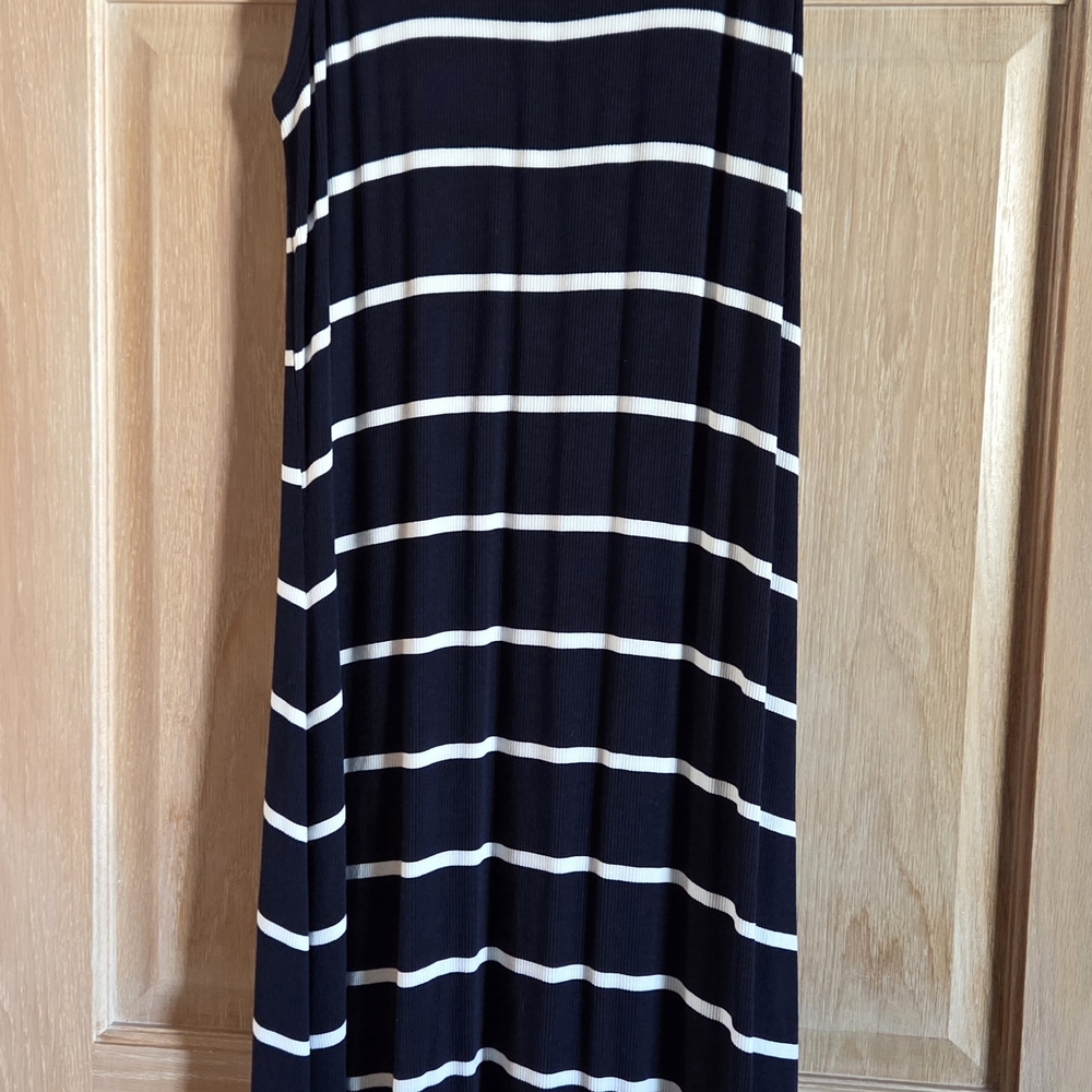 Old Navy Blue and White Striped Maxi Dress